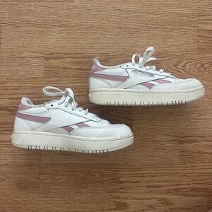 Reebok Classic White and Pink Trainers